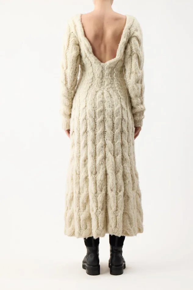 Knitwear Women Gabriela Hearst Poppy Knit Dress In Ivory Welfat Cashmere