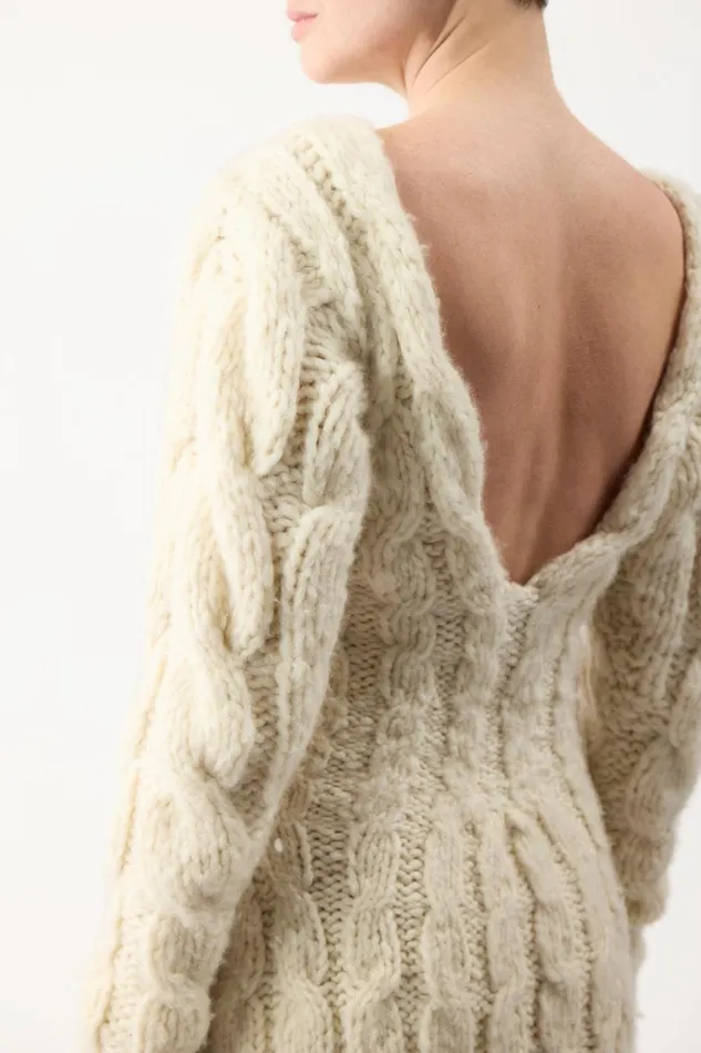 Knitwear Women Gabriela Hearst Poppy Knit Dress In Ivory Welfat Cashmere