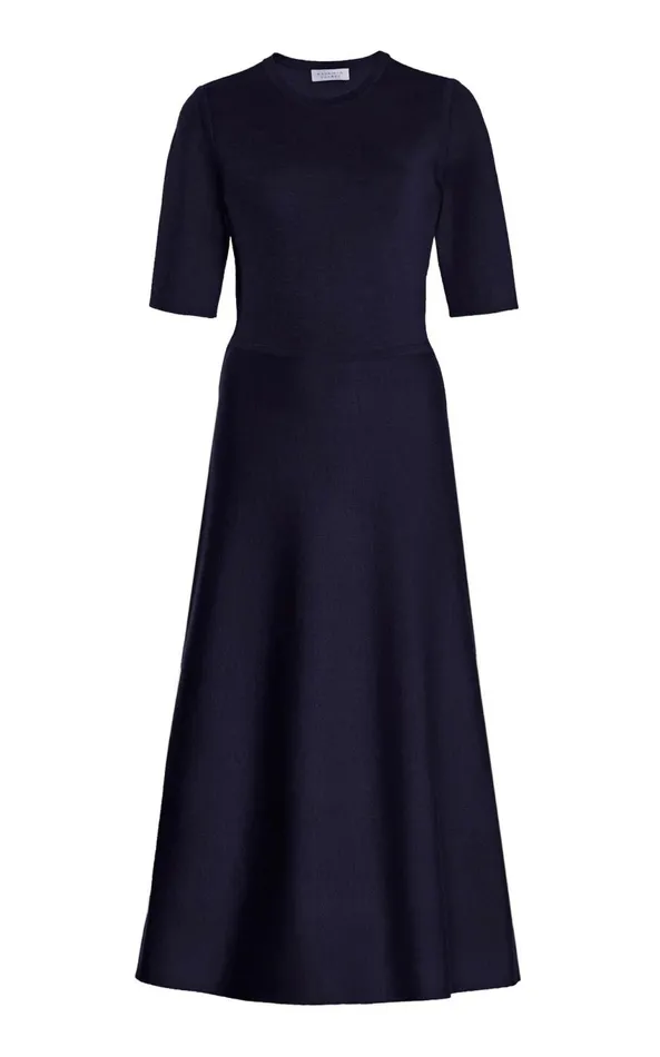 Knitwear Women Gabriela Hearst Seymore Knit Midi Dress In Dark Navy Merino Wool Cashmere Knitwear Women Gabriela Hearst Seymore Knit Midi Dress In Dark Navy Merino Wool Cashmere