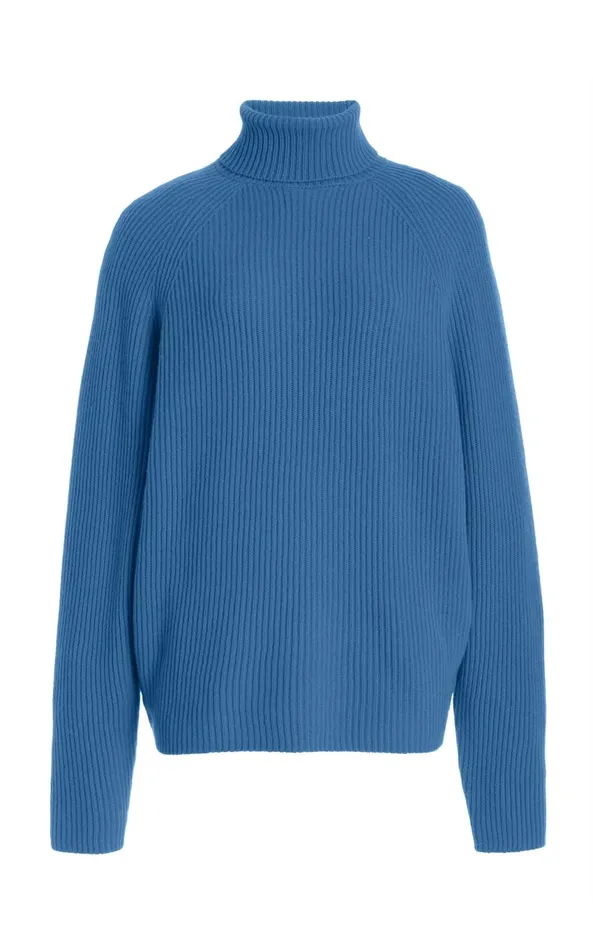 Knitwear Women Gabriela Hearst Wigman Knit Turtleneck Sweater In Light Blue Denim Cashmere Knitwear Women Gabriela Hearst Wigman Knit Turtleneck Sweater In Light Blue Denim Cashmere