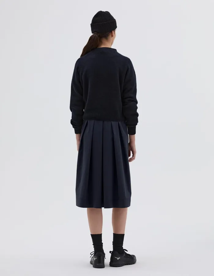 Knitwear Women Margaret Howell Short Classic Crew Neck Dark Navy Twist