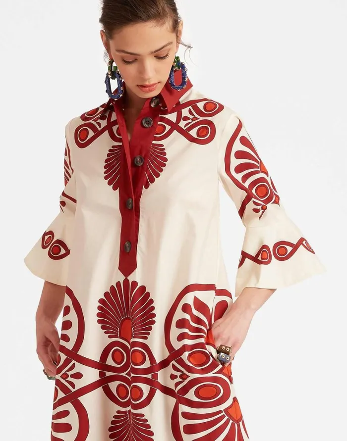 La Double J Artemis Dress Medallion Place Cream Women Dresses La Double J Artemis Dress Medallion Place Cream Women Dresses