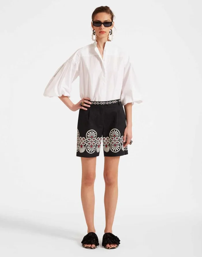 La Double J Boyfriend Shorts Medallion Place Black Women Shorts and Pants