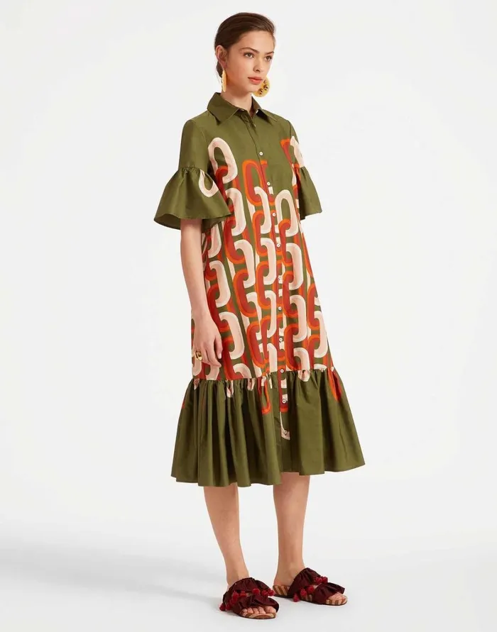 La Double J Choux Midi Dress Prometheus Place Camouflage Women Dresses La Double J Choux Midi Dress Prometheus Place Camouflage Women Dresses