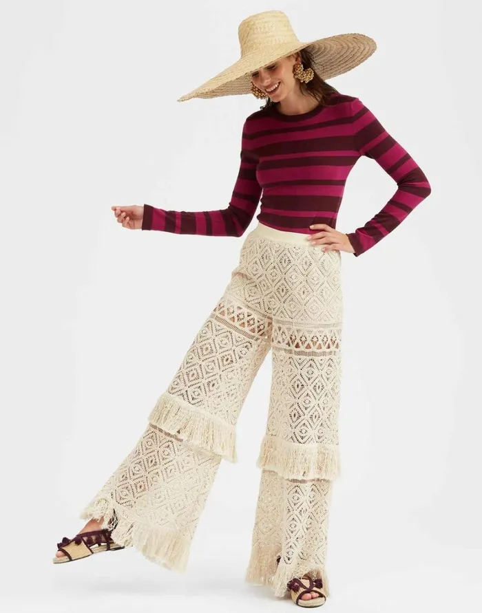 La Double J Crew Top Solid Fuchsia Women Knitwear La Double J Crew Top Solid Fuchsia Women Knitwear