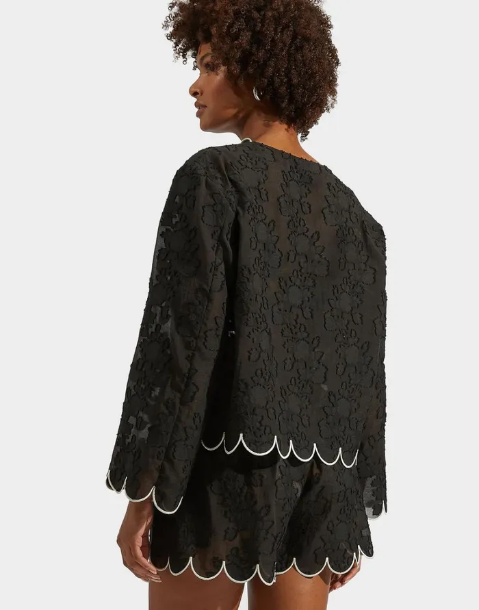 La Double J Double Dutch Jacket Embroidered Begonia Nero Women Shirts and Tops La Double J Double Dutch Jacket Embroidered Begonia Nero Women Shirts and Tops
