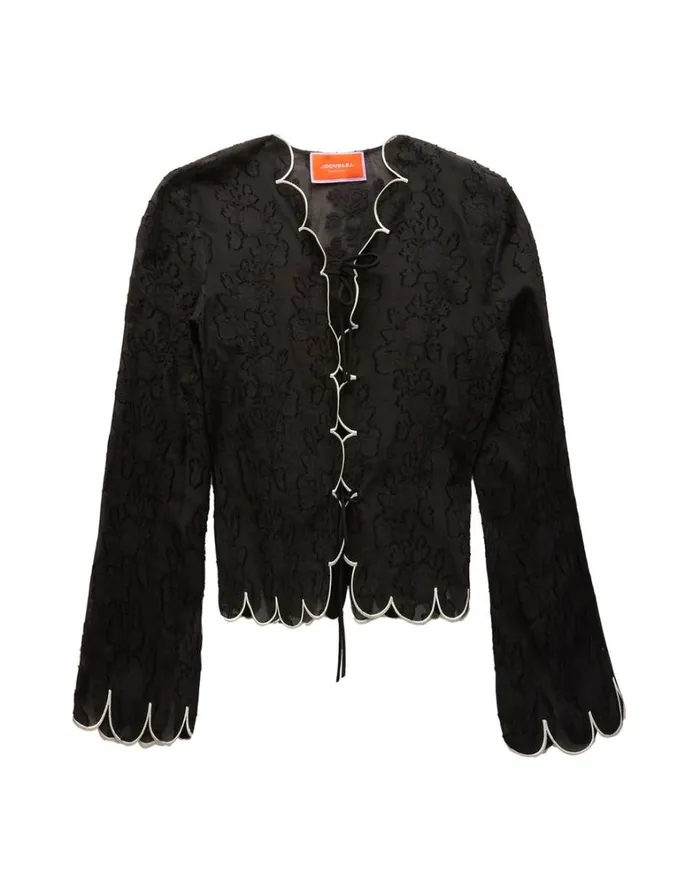 La Double J Double Dutch Jacket Embroidered Begonia Nero Women Shirts and Tops La Double J Double Dutch Jacket Embroidered Begonia Nero Women Shirts and Tops