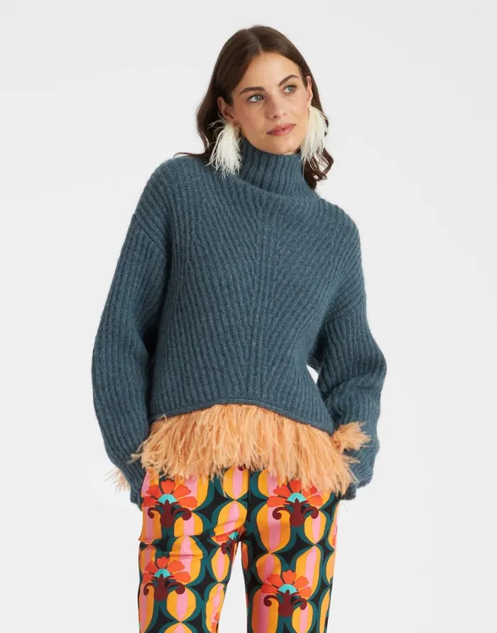 La Double J High Kick Sweater Blue Women Knitwear