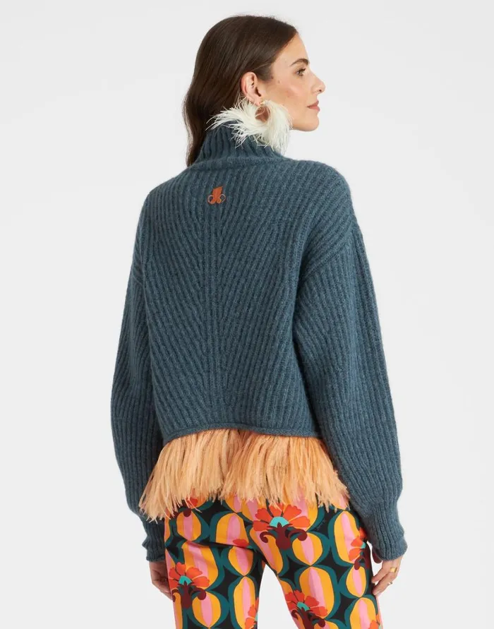 La Double J High Kick Sweater Blue Women Knitwear La Double J High Kick Sweater Blue Women Knitwear