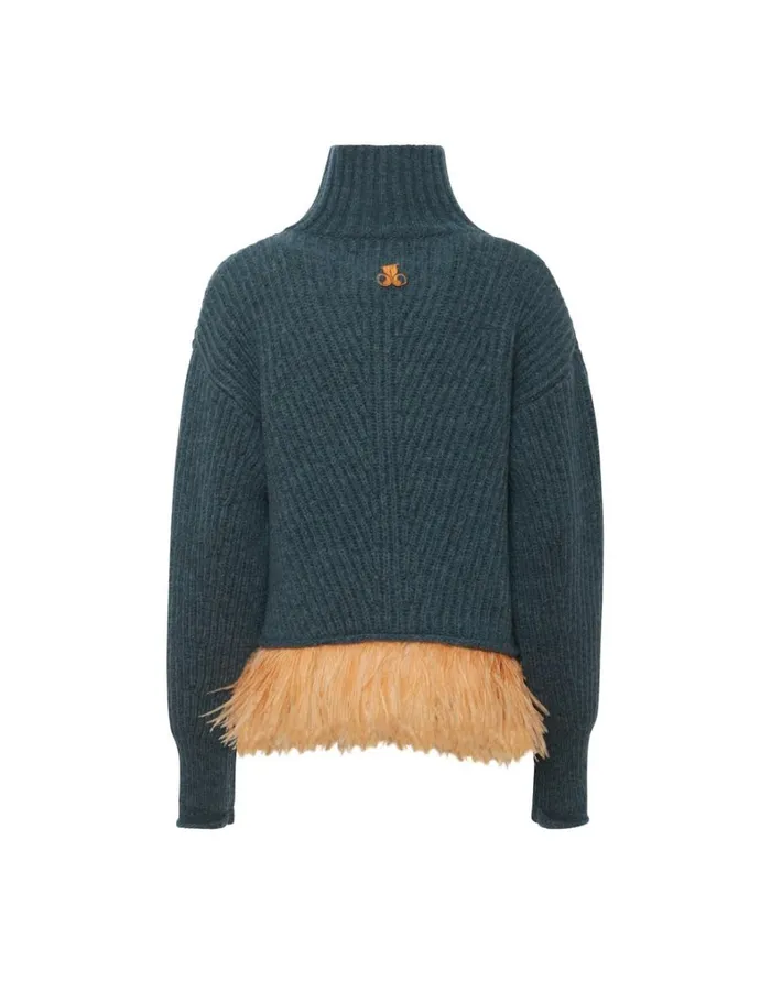 La Double J High Kick Sweater Blue Women Knitwear La Double J High Kick Sweater Blue Women Knitwear