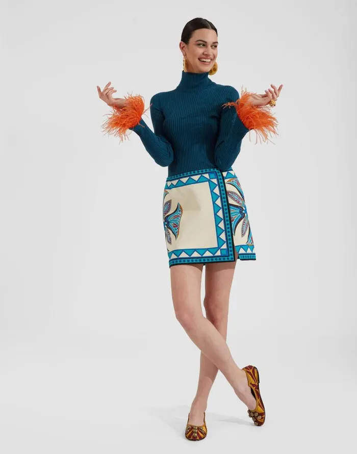 La Double J High Kick Top Blue Women Knitwear