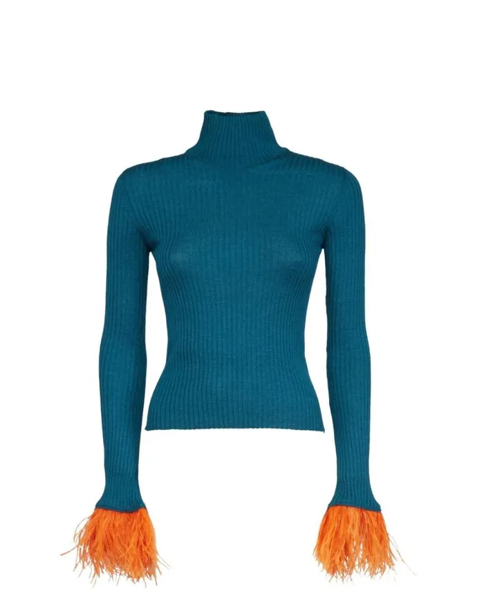 La Double J High Kick Top Blue Women Knitwear La Double J High Kick Top Blue Women Knitwear