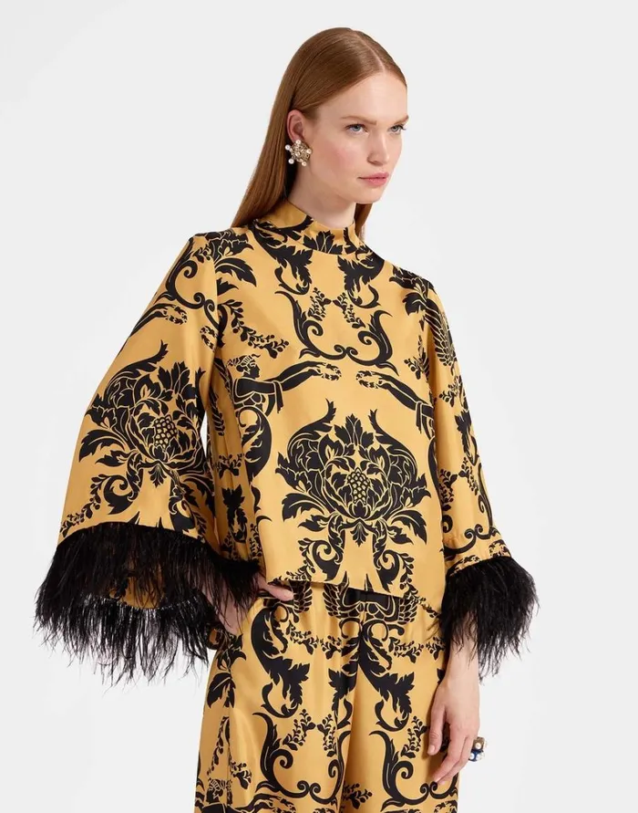 La Double J Make An Exit Top Cherubs Gold Women Shirts and Tops La Double J Make An Exit Top Cherubs Gold Women Shirts and Tops