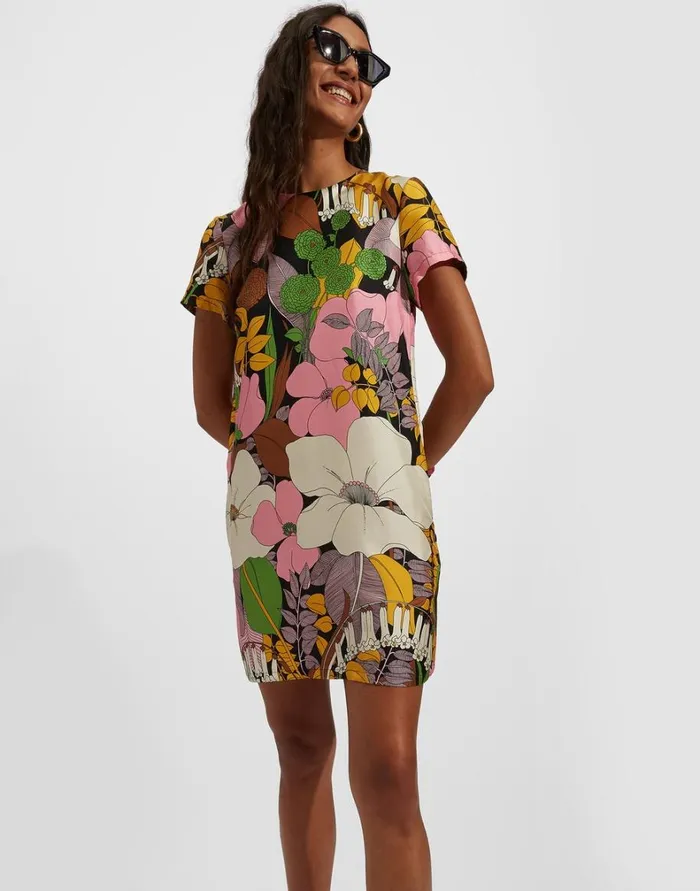 La Double J Mini Swing Dress Big Flower Women Dresses La Double J Mini Swing Dress Big Flower Women Dresses