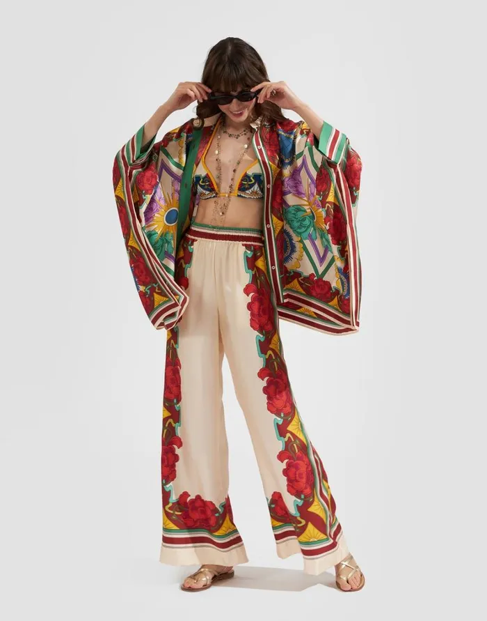 La Double J Palazzo Pants Placed Taormina Place Ivory Women Shorts and Pants