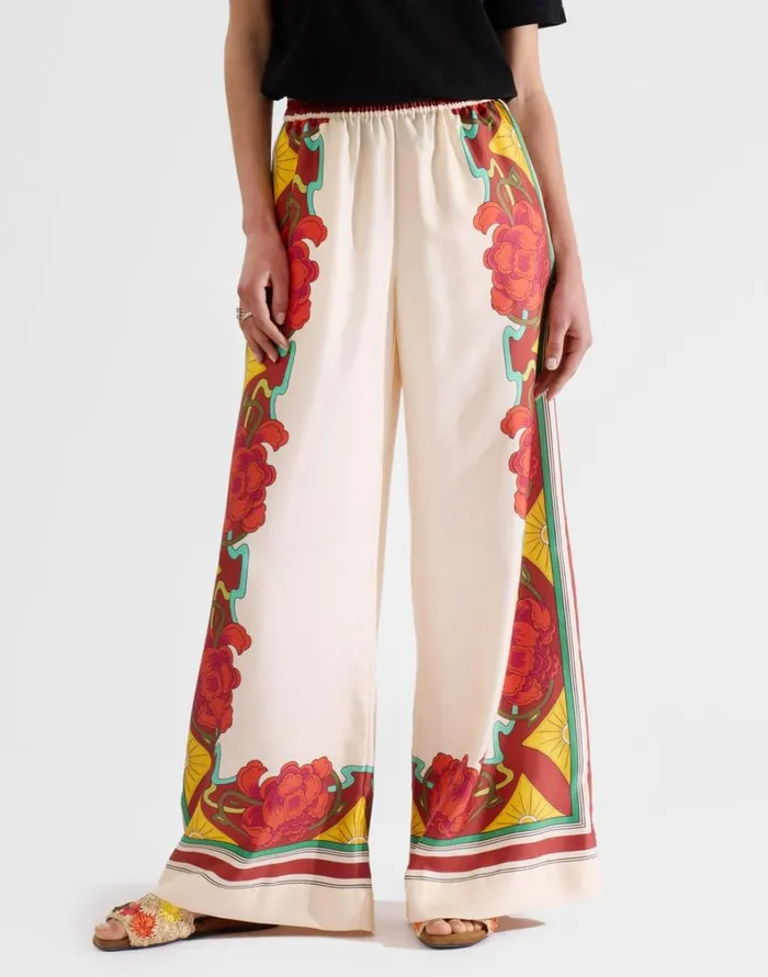 La Double J Palazzo Pants Placed Taormina Place Ivory Women Shorts and Pants La Double J Palazzo Pants Placed Taormina Place Ivory Women Shorts and Pants