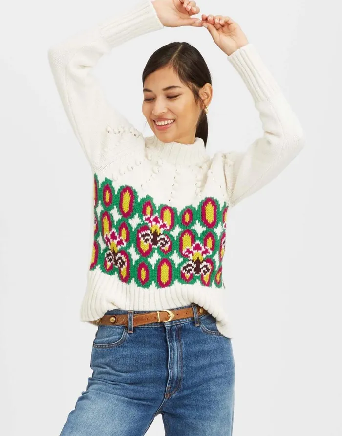 La Double J Ski Lift Sweater Arcturus Place White Women Knitwear La Double J Ski Lift Sweater Arcturus Place White Women Knitwear