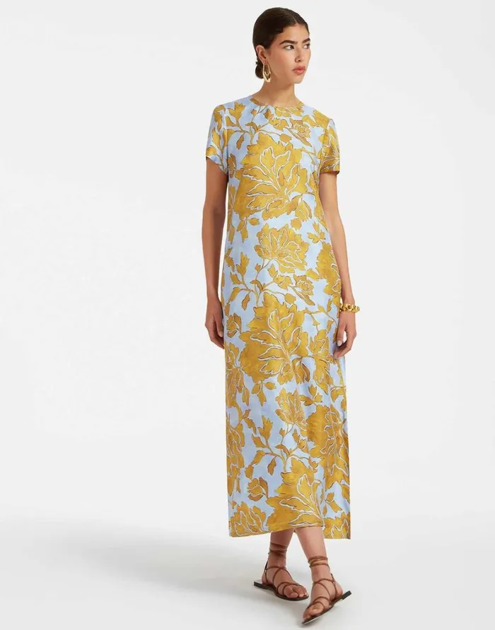 La Double J Swing Dress Tangle Light Blue Women Dresses La Double J Swing Dress Tangle Light Blue Women Dresses