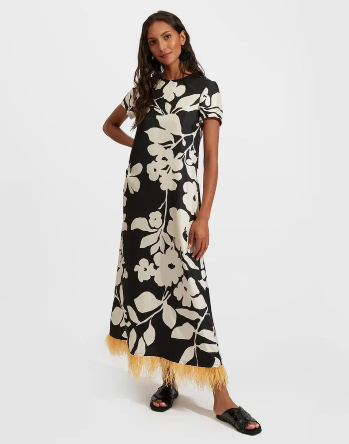La Double J Swing Dress With Feathers Winter Jasmine Women Dresses