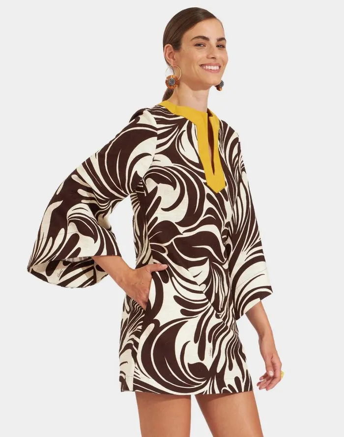 La Double J The Kaftan Mini Watermarble Women Dresses La Double J The Kaftan Mini Watermarble Women Dresses