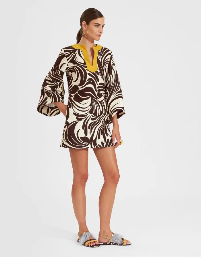 La Double J The Kaftan Mini Watermarble Women Dresses La Double J The Kaftan Mini Watermarble Women Dresses