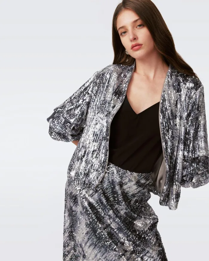 Laredo Jacket Shadow Dancer Black Women DVF Jackets and Coats