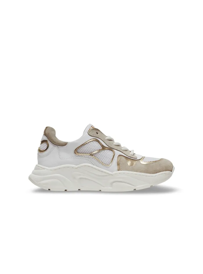 Leather And Mesh Trainers White Kids Balmain