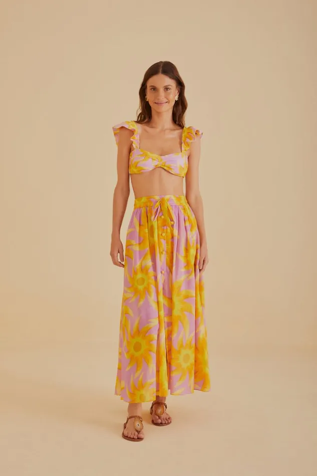 Light Pink Sunny Side Maxi Skirt Women FARM Rio Skirts