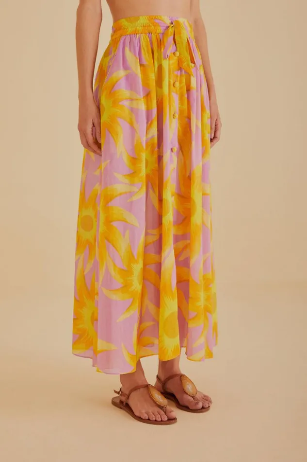 Light Pink Sunny Side Maxi Skirt Women FARM Rio Skirts Light Pink Sunny Side Maxi Skirt Women FARM Rio Skirts