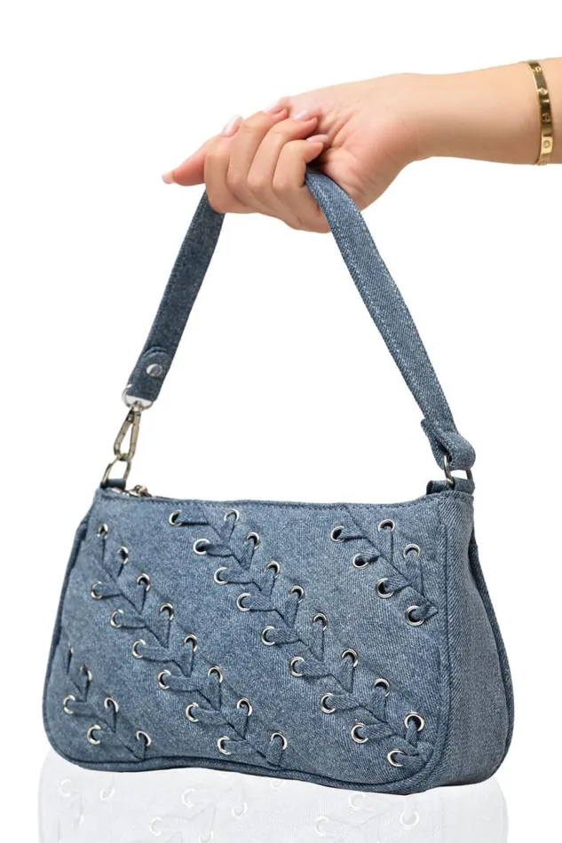 Lilly039s Kloset Denim Tie It Up Denim Shoulder Bag 8211 Women