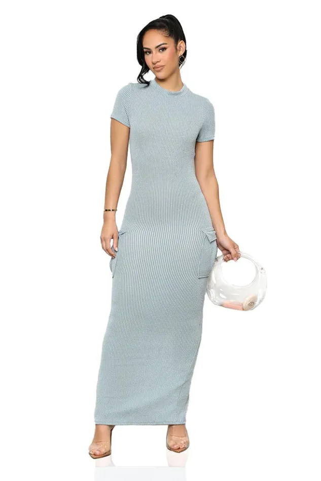 Lilly039s Kloset Dresses Casual Mock Neck Dress BlueFINAL SALE 8211 Women