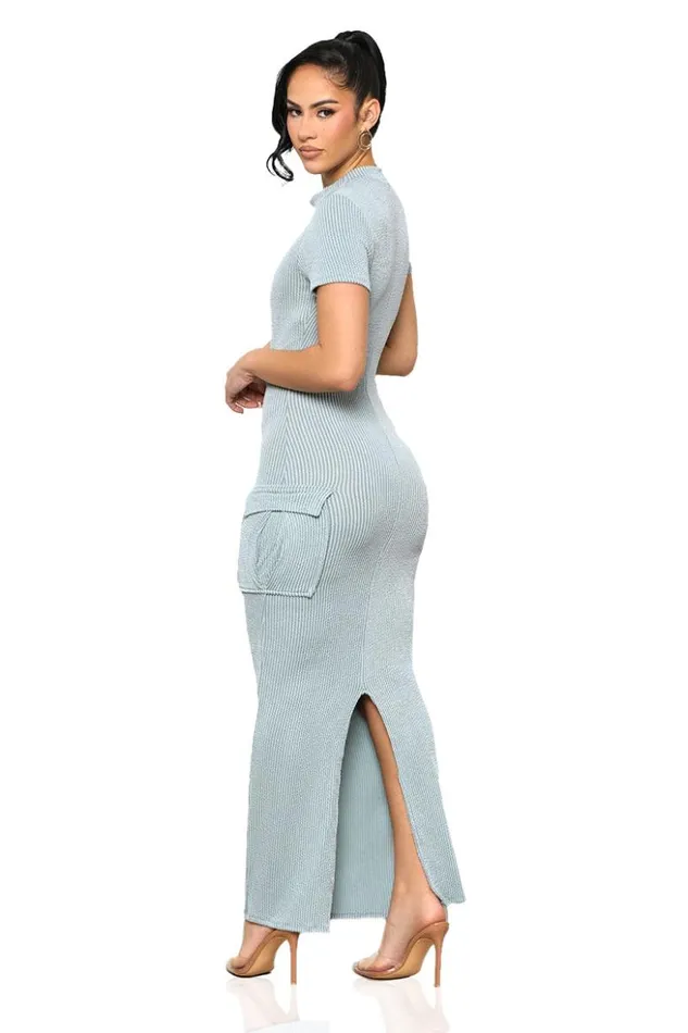 Lilly039s Kloset Dresses Casual Mock Neck Dress BlueFINAL SALE 8211 Women