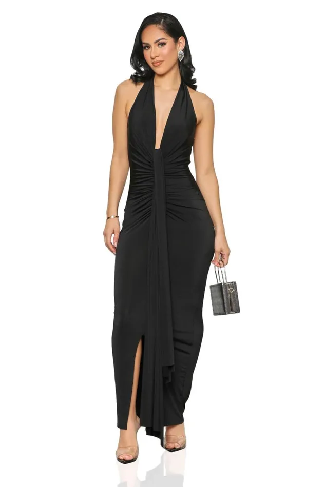 Lilly039s Kloset Dresses Cosmopolitan Deep Plunge Dress BlackFINAL SALE 8211 Women