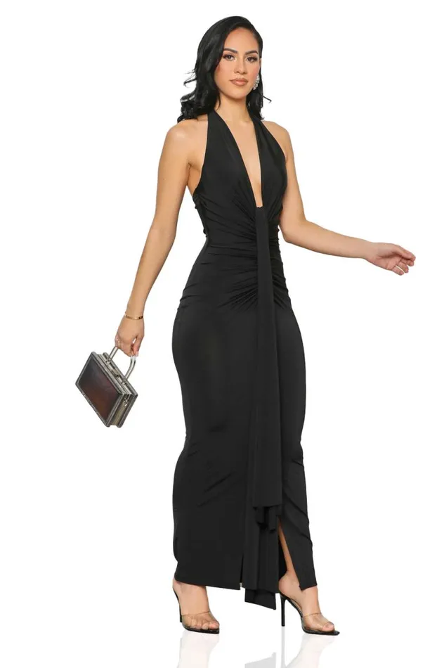 Lilly039s Kloset Dresses Cosmopolitan Deep Plunge Dress BlackFINAL SALE 8211 Women