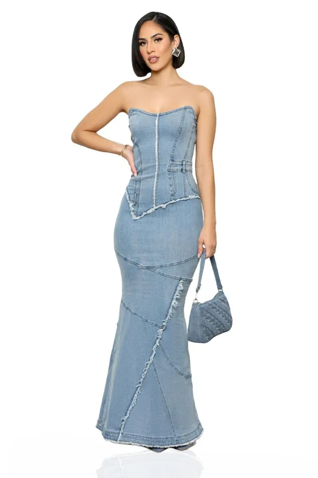 Lilly039s Kloset Dresses Denim Down Maxi DressFINAL SALE 8211 Women