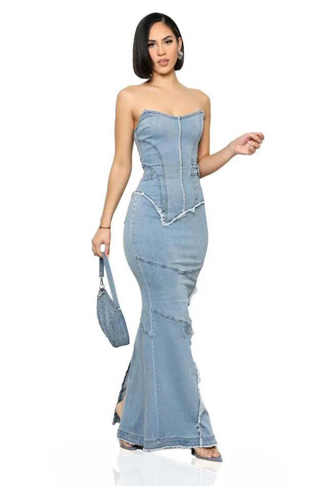 Lilly039s Kloset Dresses Denim Down Maxi DressFINAL SALE 8211 Women