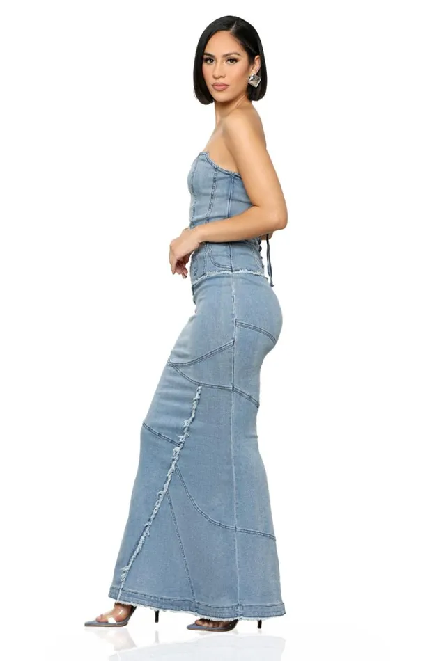 Lilly039s Kloset Dresses Denim Down Maxi DressFINAL SALE 8211 Women