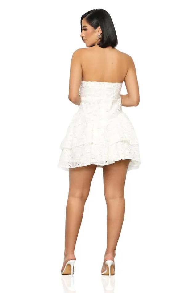 Lilly039s Kloset Dresses Lelia 3D Floral White Dress FINAL SALE 8211 Women