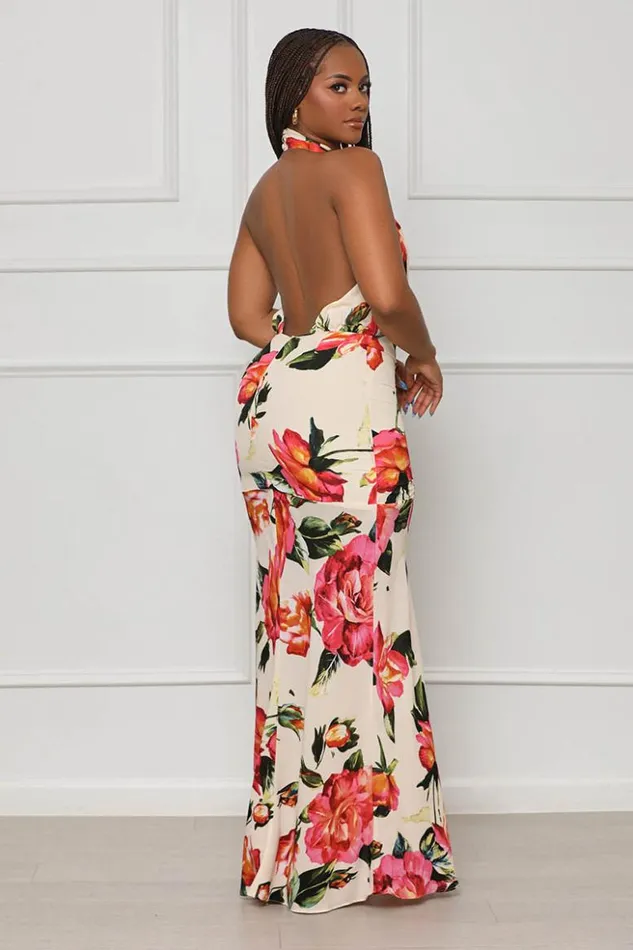 Lilly039s Kloset Dresses Your Favorite Flower Maxi Dress Cream Multi FINAL SALE 8211 Women