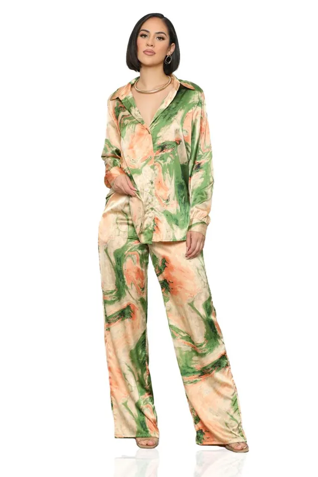 Lilly039s Kloset Sets Desert Nights Pants Set Green MultiFINAL SALE 8211 Women