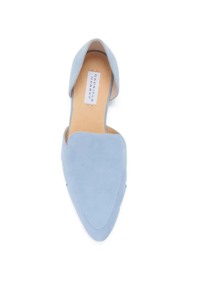 Loafers Women Gabriela Hearst Rory Flat Shoe In Stone Blue Suede