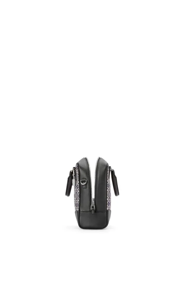 Loewe Amazona 15 In Anagram Jacquard And Calfskin Navyblack Men Tote Bags