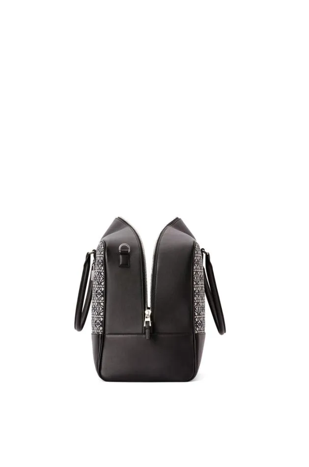 Loewe Amazona 44 Bag In Anagram Jacquard And Calfskin Navyblack Women Tote and Top Handle Bags