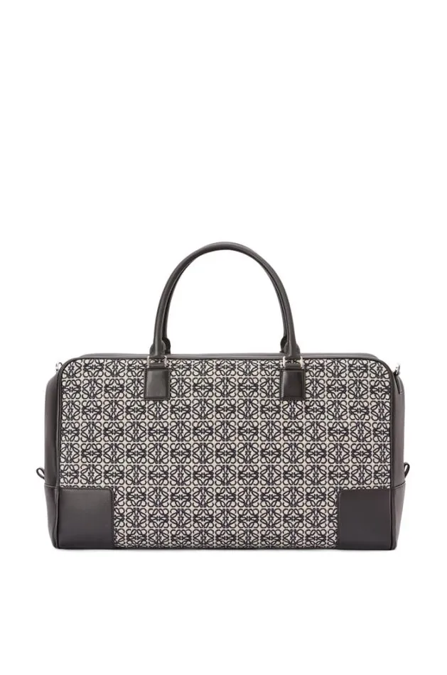 Loewe Amazona 44 Bag In Anagram Jacquard And Calfskin Navyblack Women Tote and Top Handle Bags