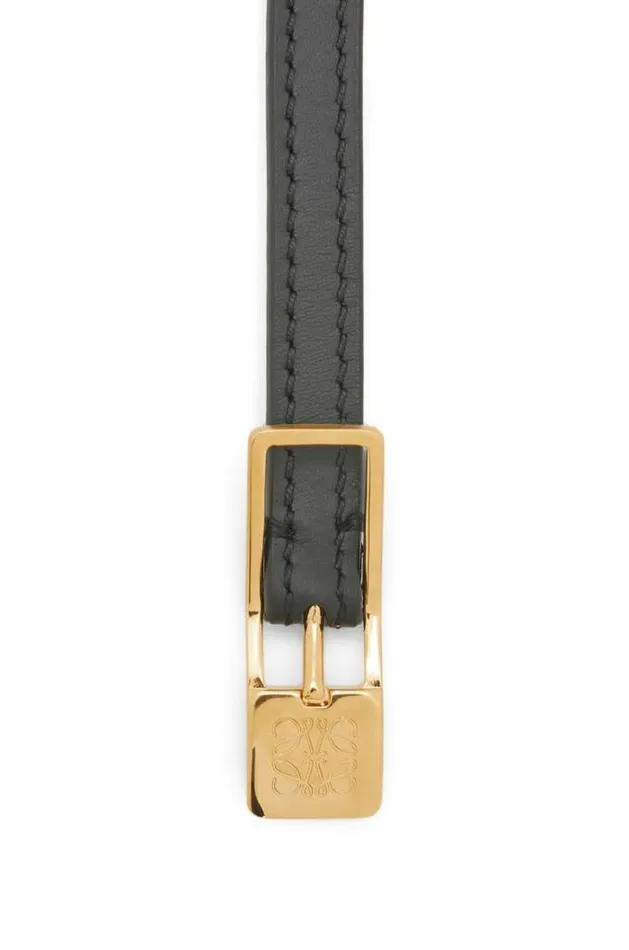 Loewe Amazona Padlock Belt In Smooth Calfskin Blackgold Women Belts