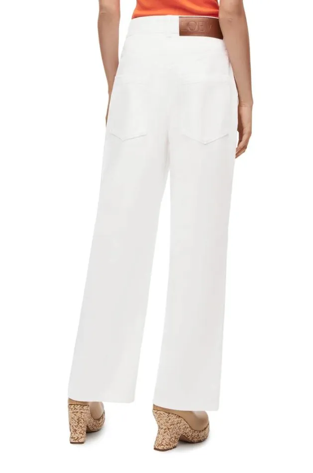 Loewe Anagram Baggy Jeans In Denim White Women Trousers and Shorts