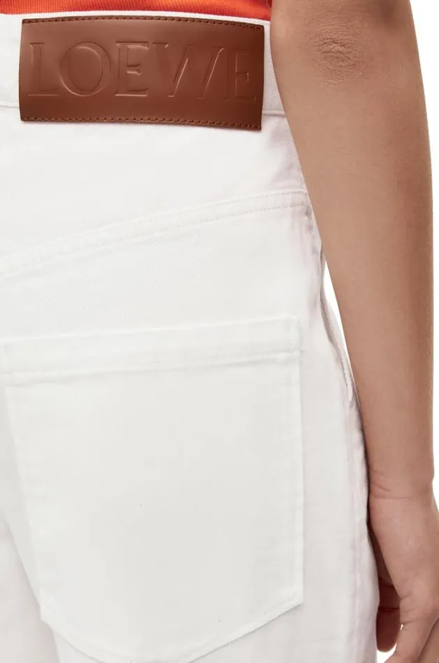 Loewe Anagram Baggy Jeans In Denim White Women Trousers and Shorts