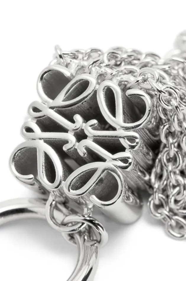 Loewe Anagram Fringe Necklace In Sterling Silver Silver Women Silver Jewellery