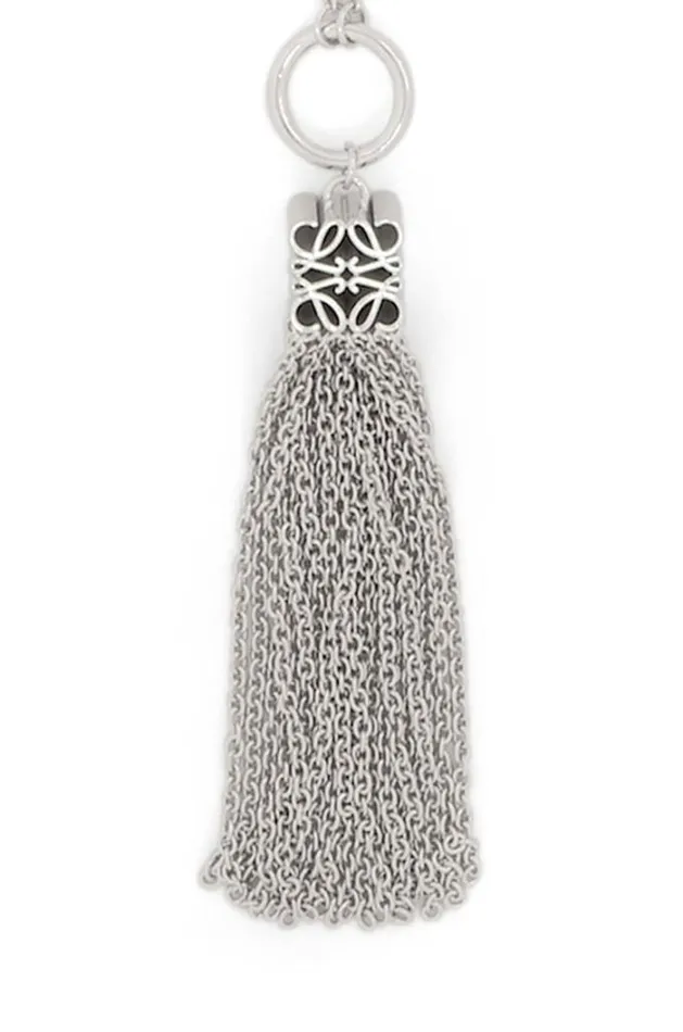 Loewe Anagram Fringe Necklace In Sterling Silver Silver Women Silver Jewellery