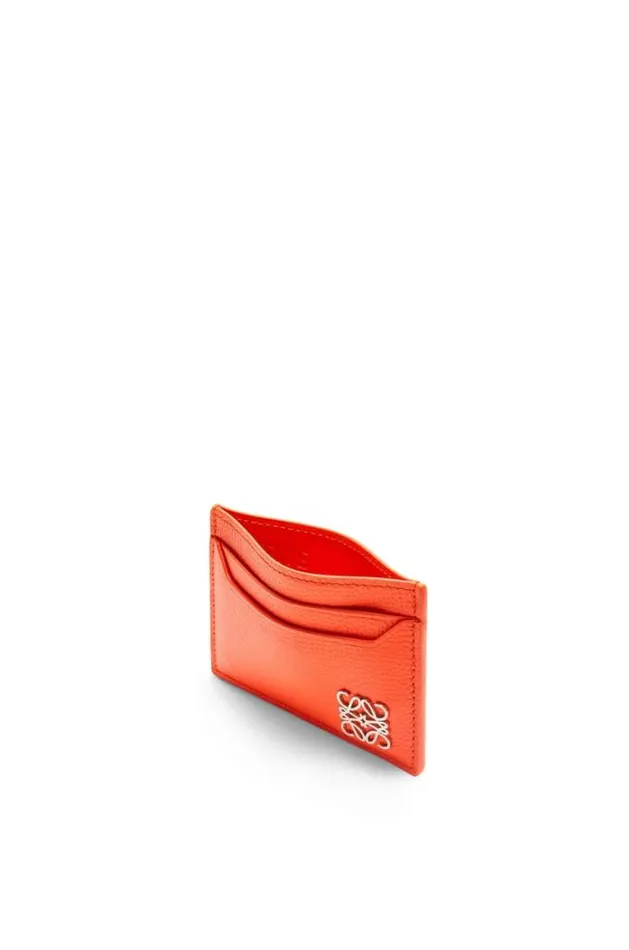 Loewe Anagram Plain Cardholder In Pebble Grain Calfskin Vivid Orange Women Cardholders and Coin Purses
